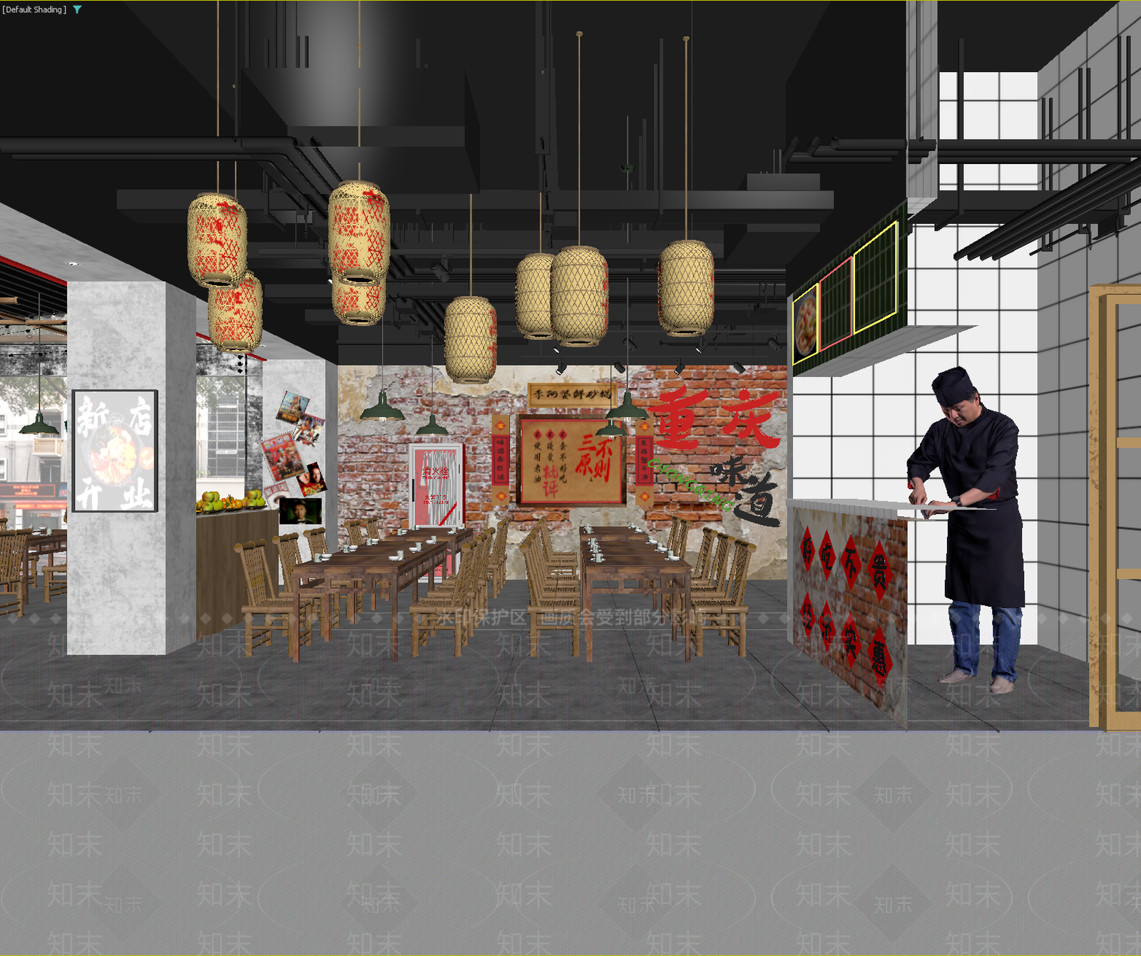 现代中餐厅3D模型下载【ID:1214858564】