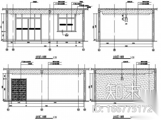 [上海]某现代房产物业管理办公室设计装修图cad施工图下载【ID:166775172】