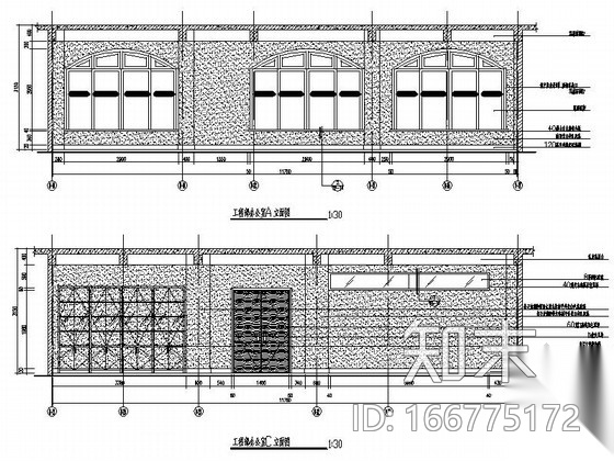 [上海]某现代房产物业管理办公室设计装修图cad施工图下载【ID:166775172】