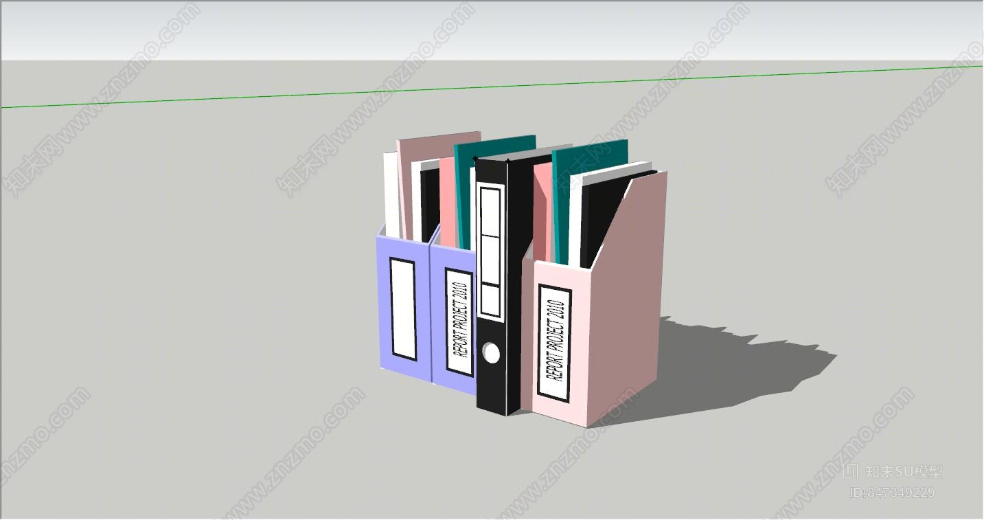 现代办公文件夹SU模型下载【ID:847349229】