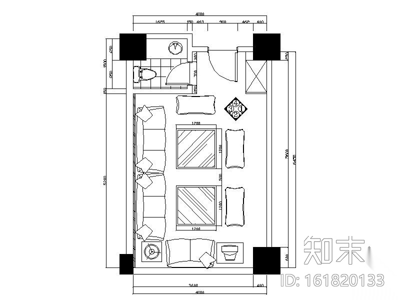 KTV包间施工图cad施工图下载【ID:161820133】