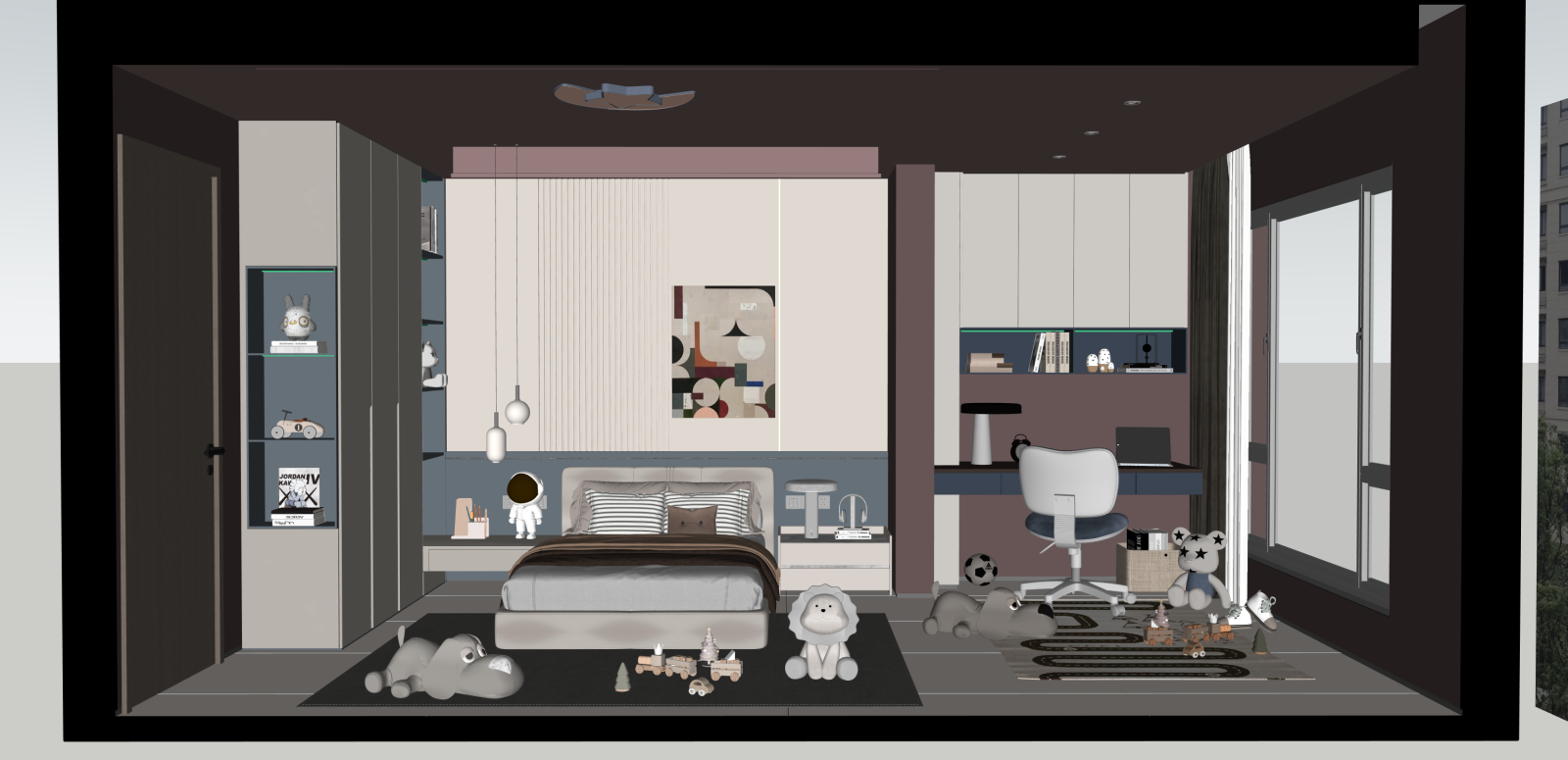现代家居卧室SU模型下载【ID:1216066774】