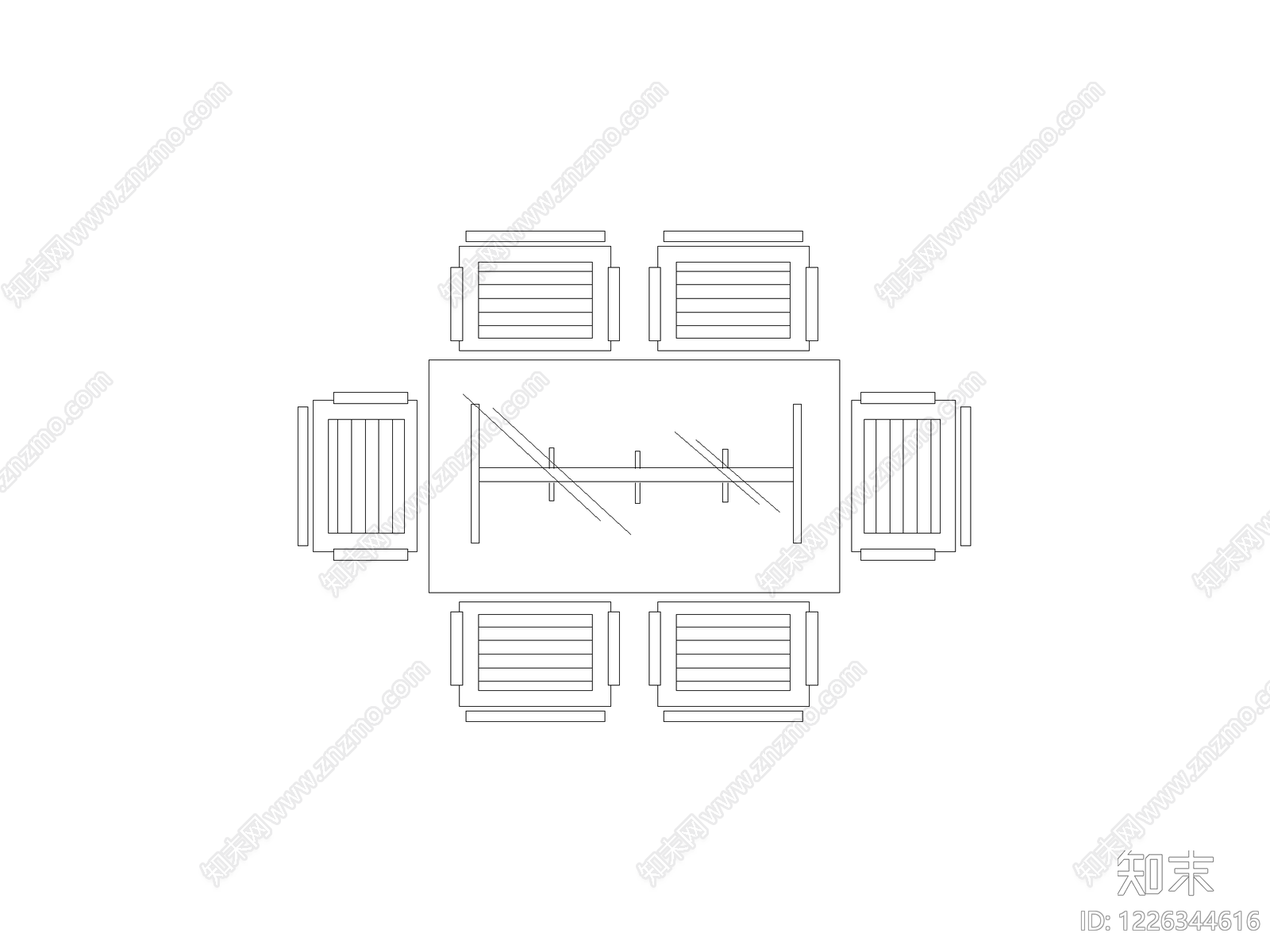 桌椅cad施工图下载【ID:1226344616】