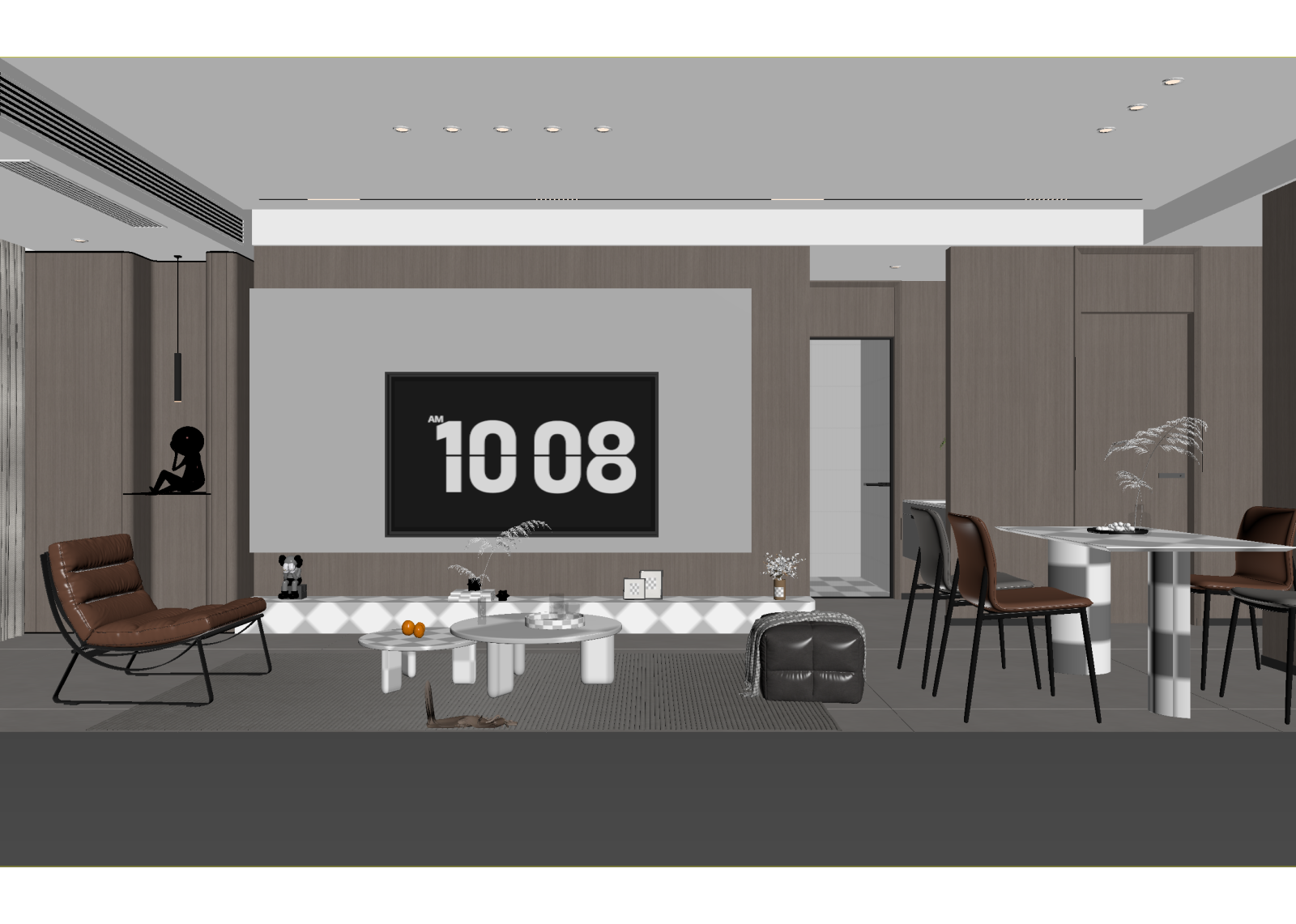 现代客餐厅3D模型下载【ID:1214573684】