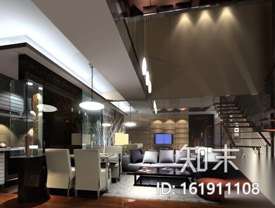 现代风格别墅样板间装修图(含实景)cad施工图下载【ID:161911108】