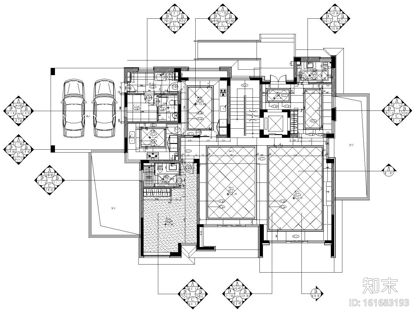 [苏州]现代简约风格独栋别墅装修全套施工图cad施工图下载【ID:161683193】