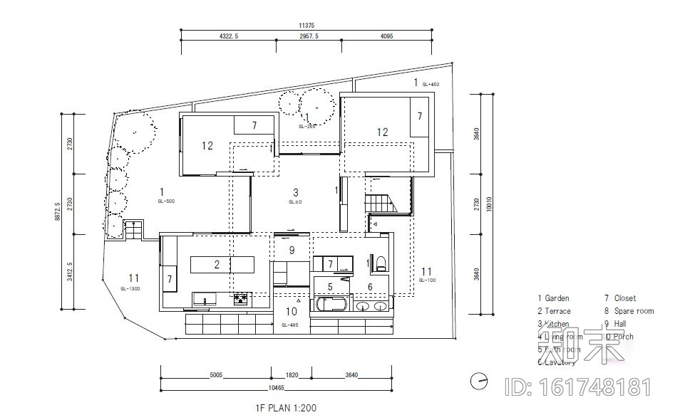 极简风格独栋住宅室内设计施工图（附实景图）施工图下载【ID:161748181】