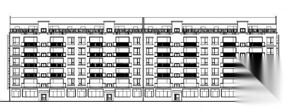 六层底商住宅楼建筑方案cad施工图下载【ID:167211174】