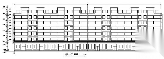 六层底商住宅楼建筑方案cad施工图下载【ID:167211174】