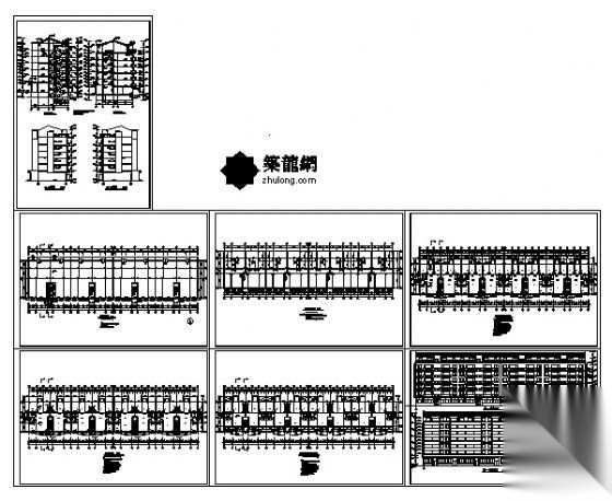 六层底商住宅楼建筑方案cad施工图下载【ID:149852174】