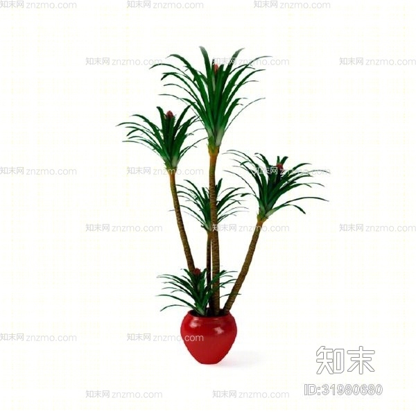 绿色盆栽3D模型下载【ID:31980680】