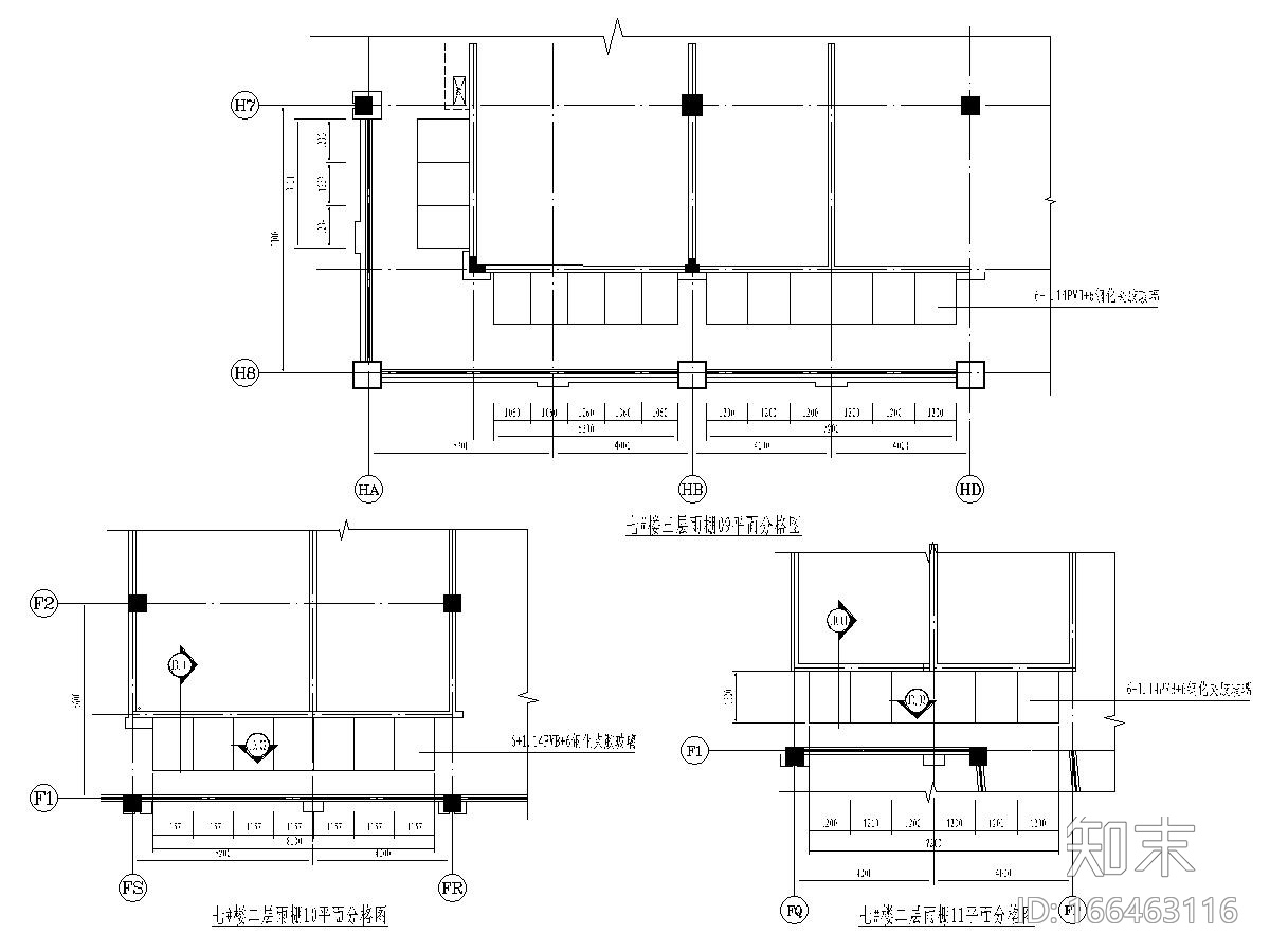 壹号公馆雨棚工程竣工图cad施工图下载【ID:166463116】