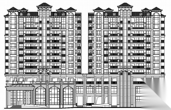 [深圳东莞]某十二层商住楼建筑施工图cad施工图下载【ID:165732195】