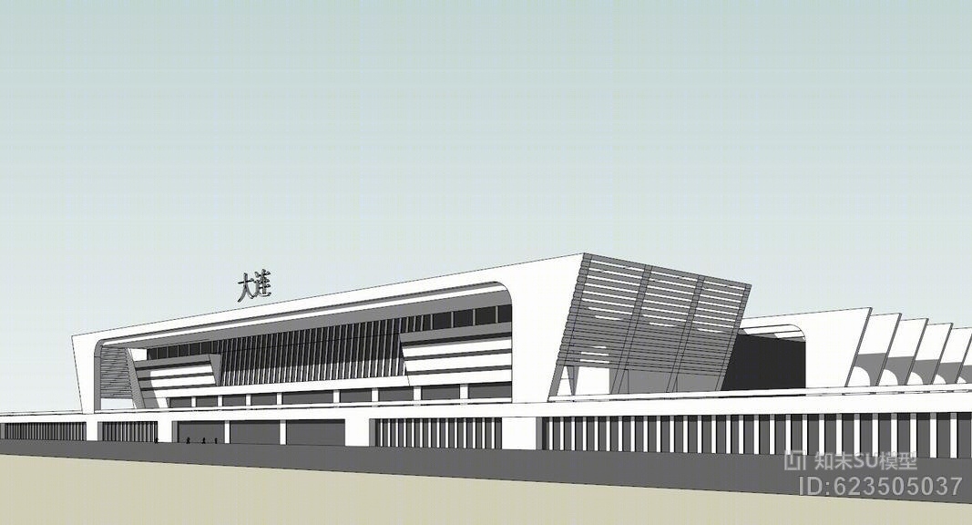 高铁站SU模型下载【ID:623505037】