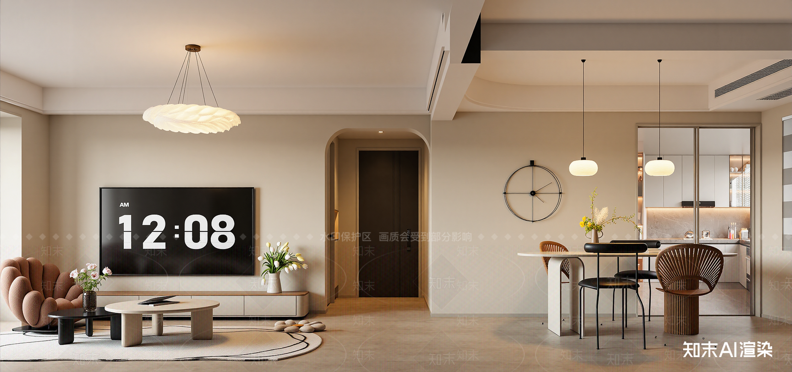 现代客餐厅3D模型下载【ID:1215060159】