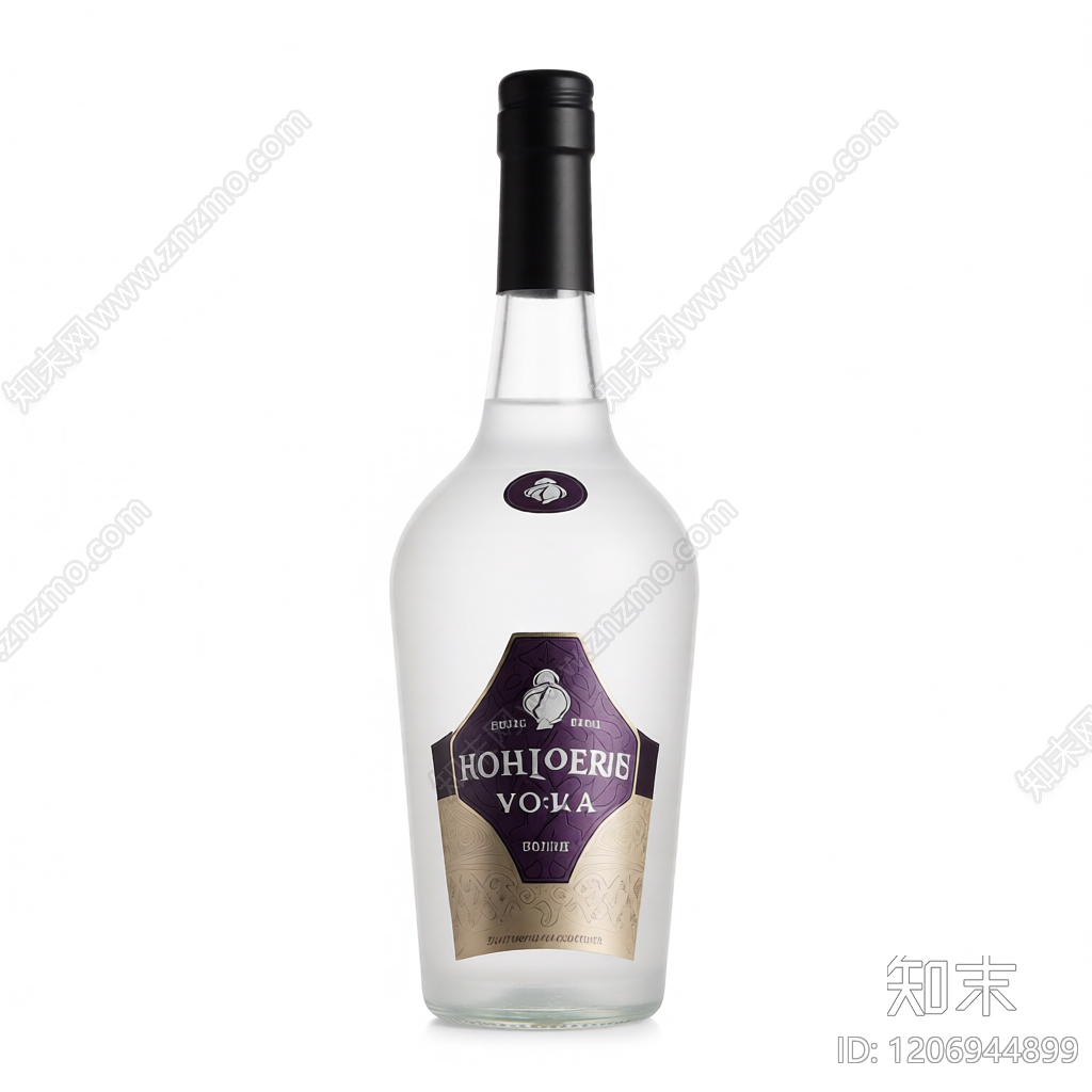 酒瓶带标签装饰品3D模型下载【ID:1206944899】