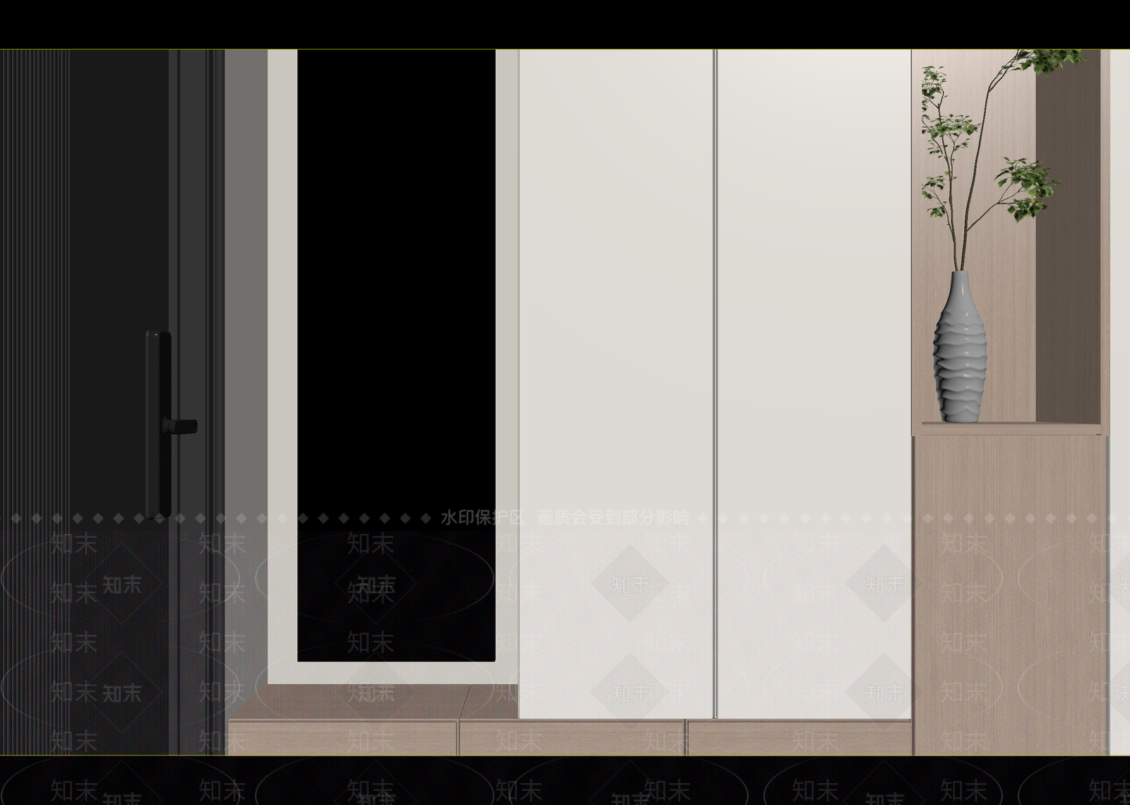 原木玄关3D模型下载【ID:1215123302】