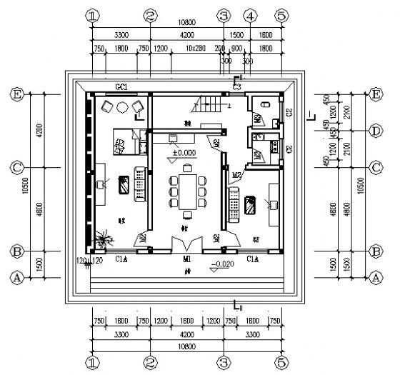 某二层别墅建筑施工图cad施工图下载【ID:149921172】