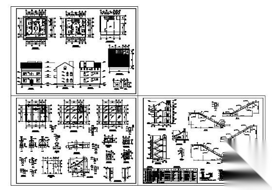 某二层别墅建筑施工图cad施工图下载【ID:149921172】