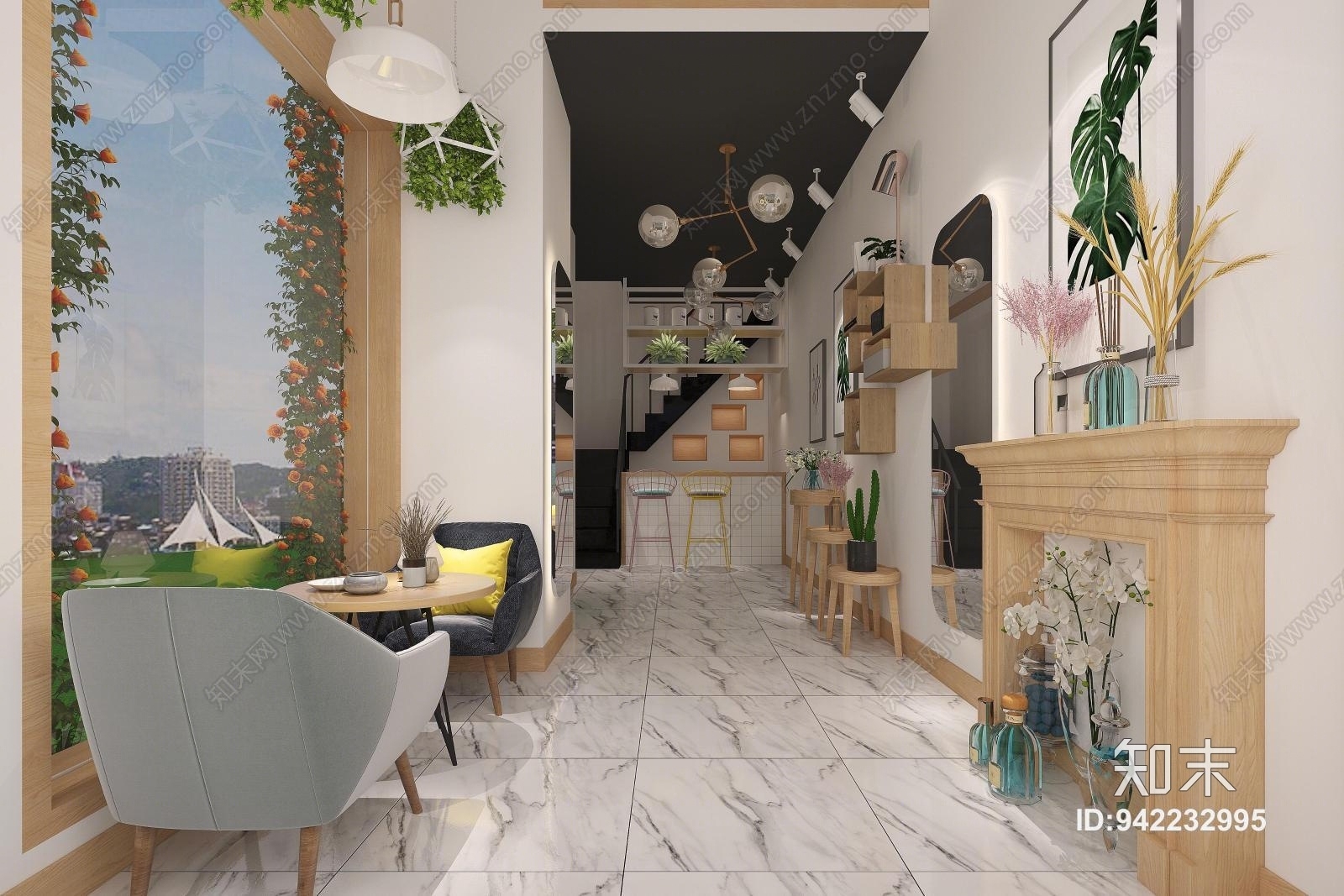 北欧ins花店3D模型下载【ID:942232995】