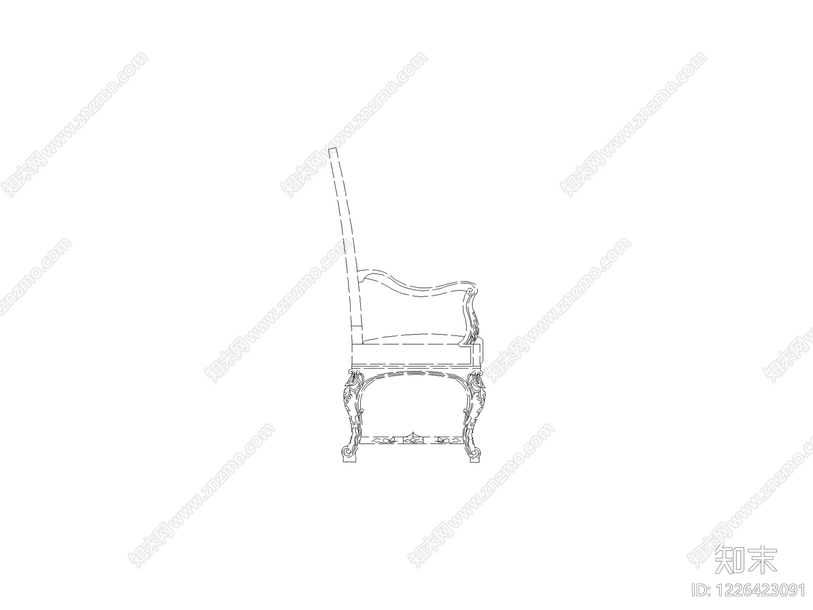 椅子cad施工图下载【ID:1226423091】