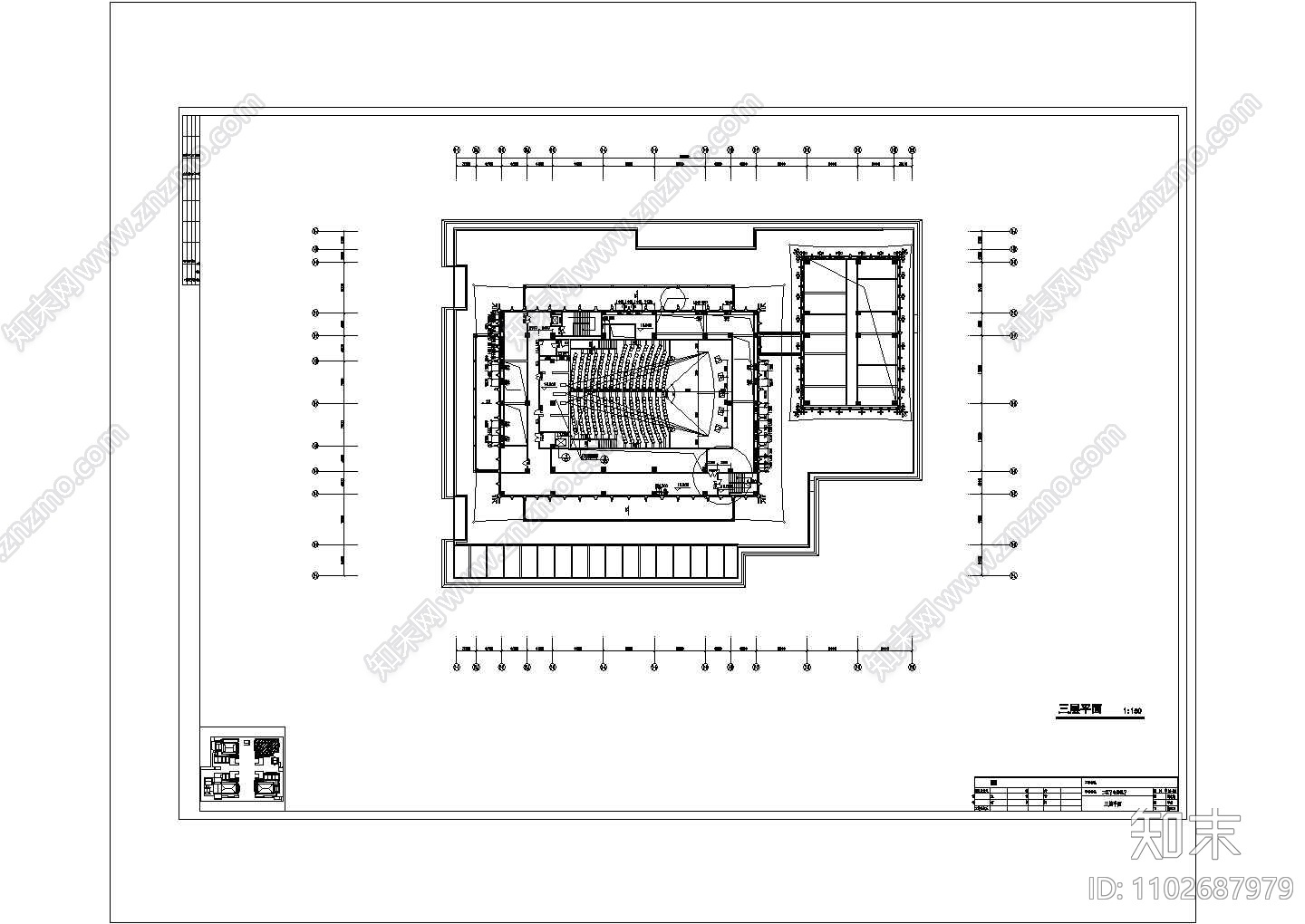 某地二层大唐影院建筑施工图纸cad施工图下载【ID:1102687979】