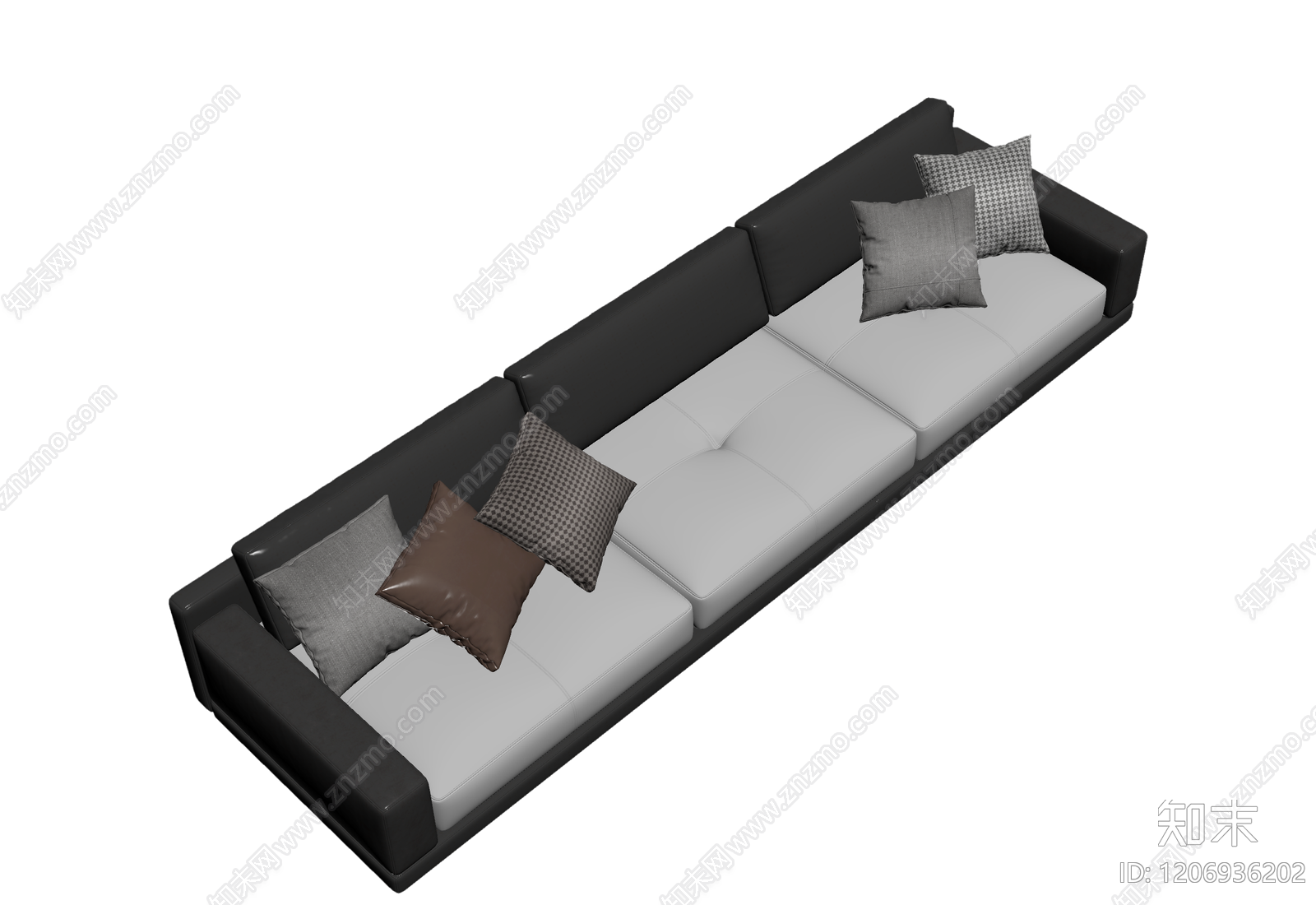 黑白现代沙发3D模型下载【ID:1206936202】