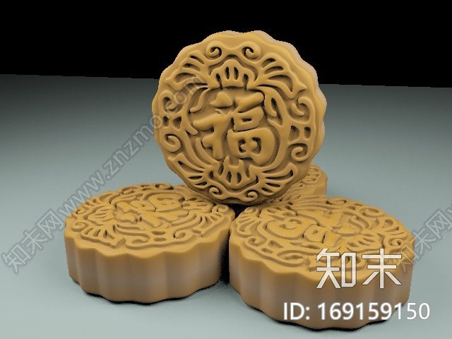 中秋月饼模型CG模型下载【ID:169159150】