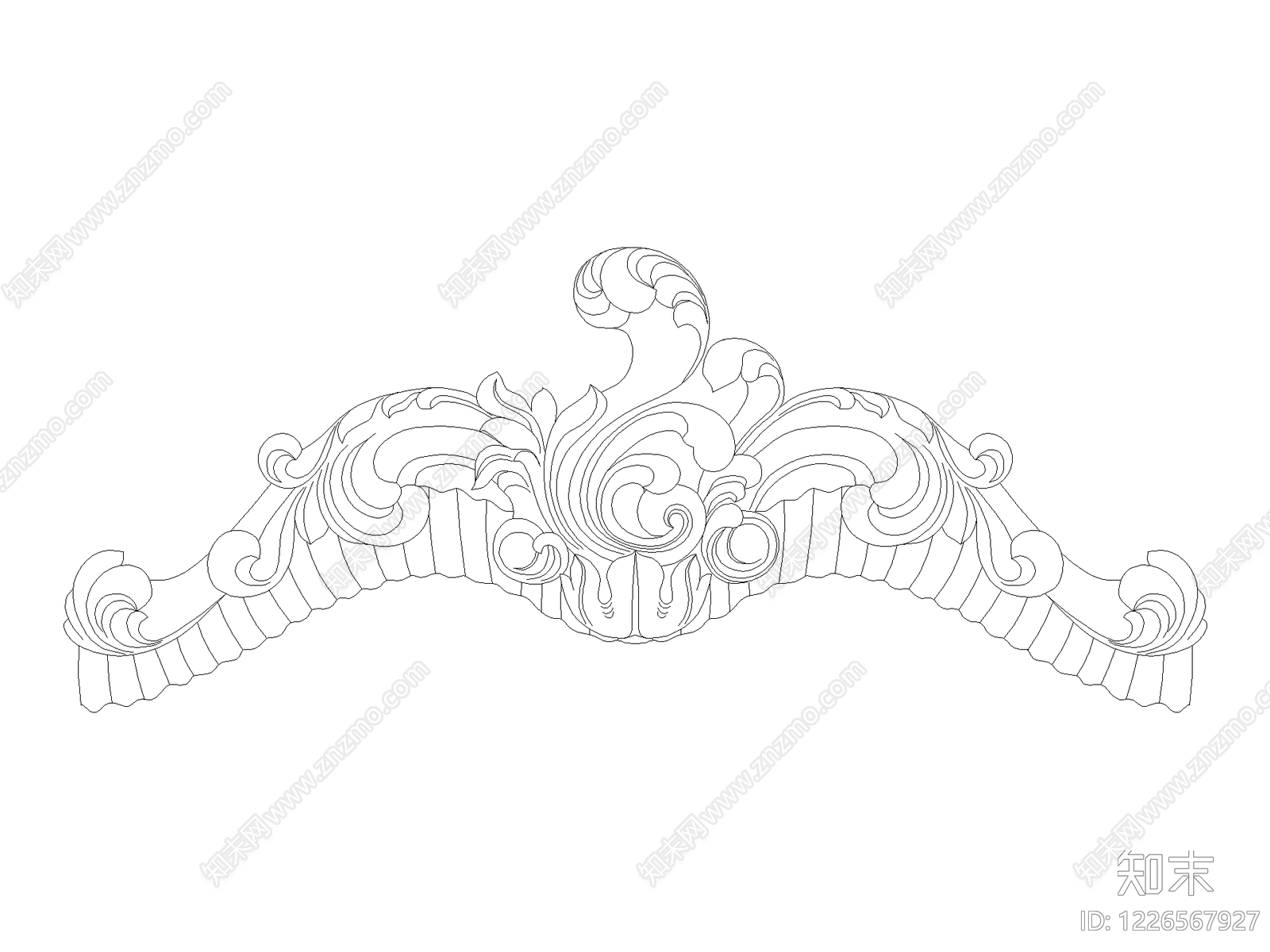 中式檐口装饰构件CAD图纸