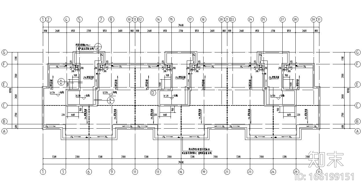 [浙江]现代风格住宅建筑施工图（3栋）cad施工图下载【ID:166199151】