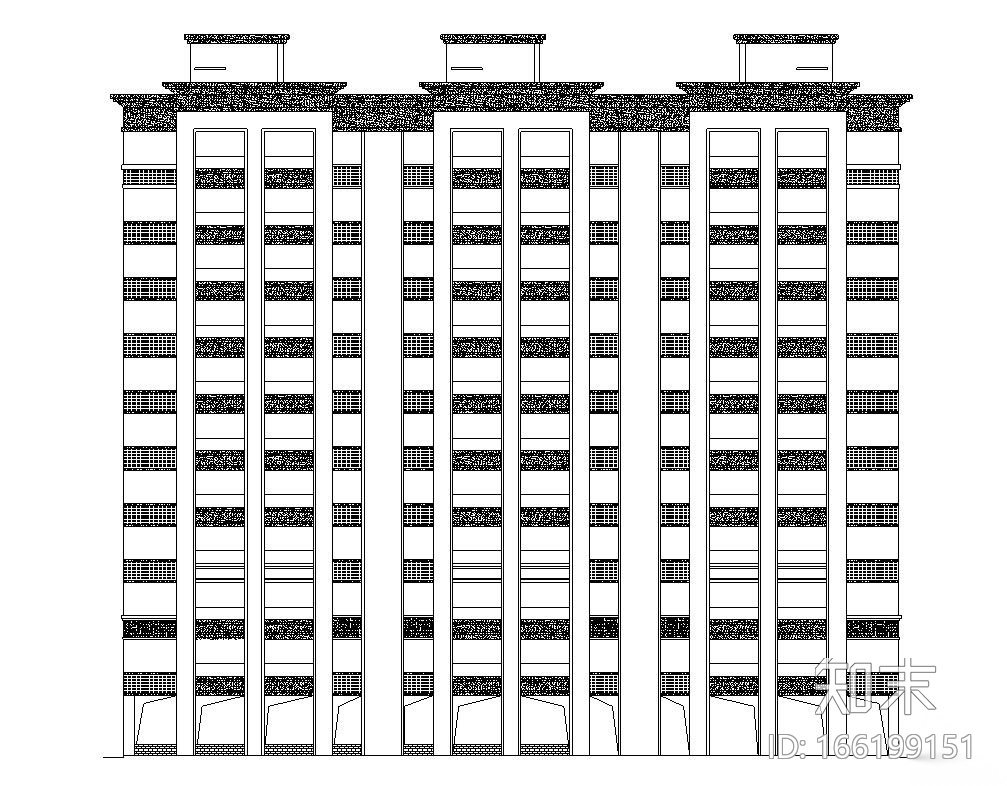 [浙江]现代风格住宅建筑施工图（3栋）cad施工图下载【ID:166199151】