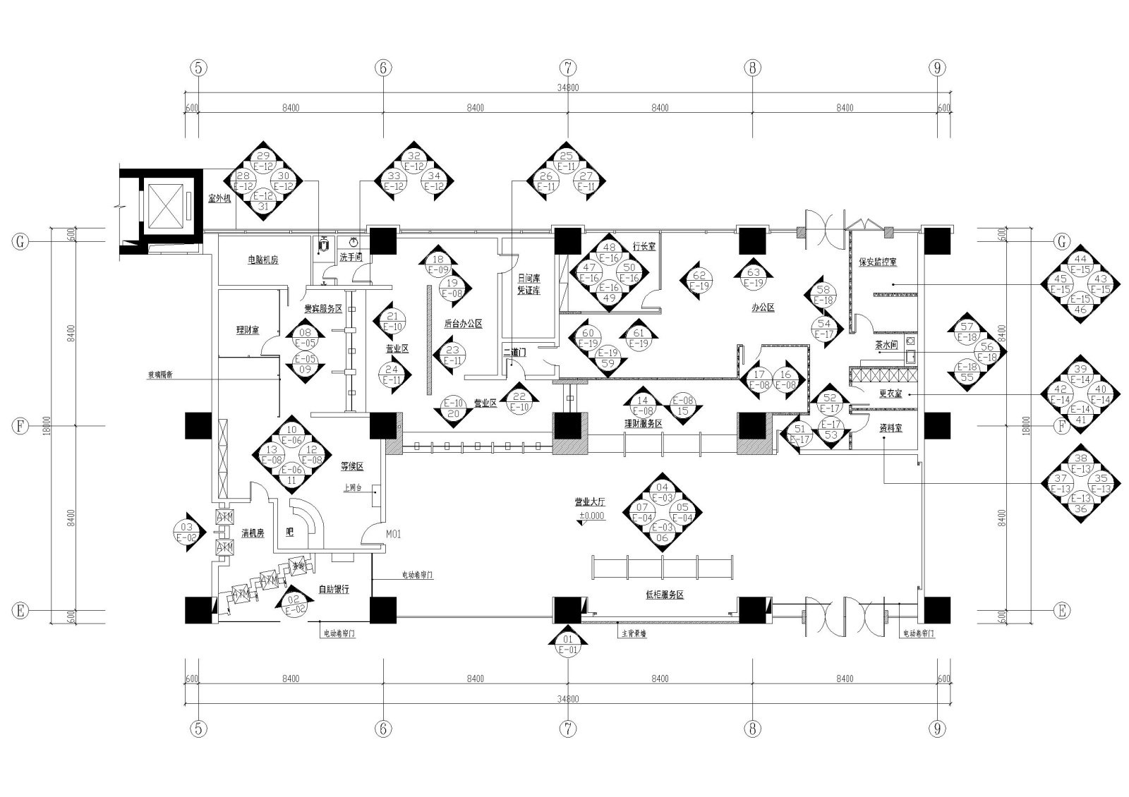 招商银行深圳科技园支行装修工程施工图施工图下载【ID:160408435】