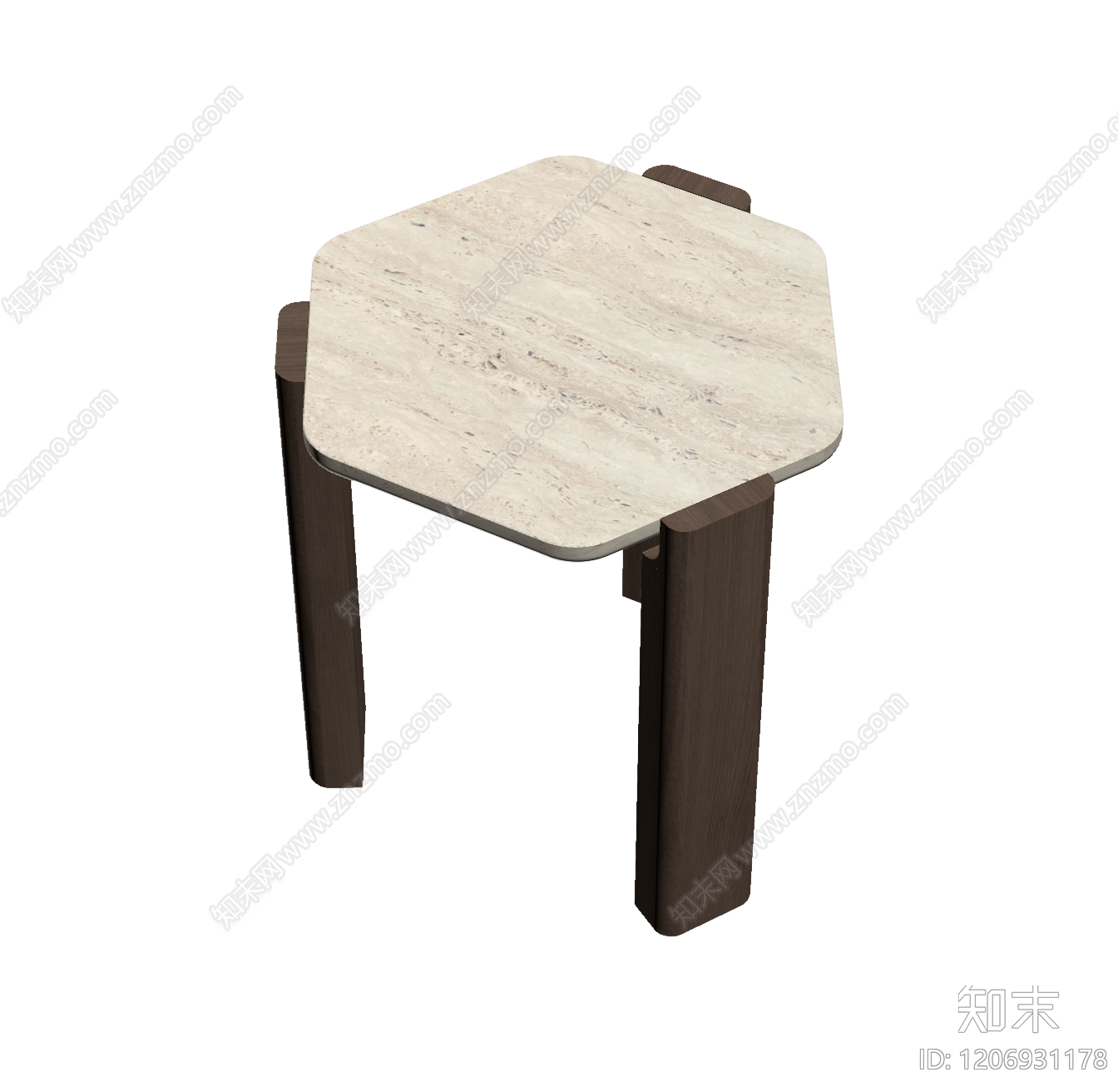 六边形石材桌3D模型下载【ID:1206931178】