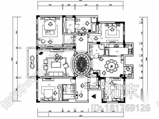 [南京]港式风格大四居室内装修图（含实景）cad施工图下载【ID:181769126】