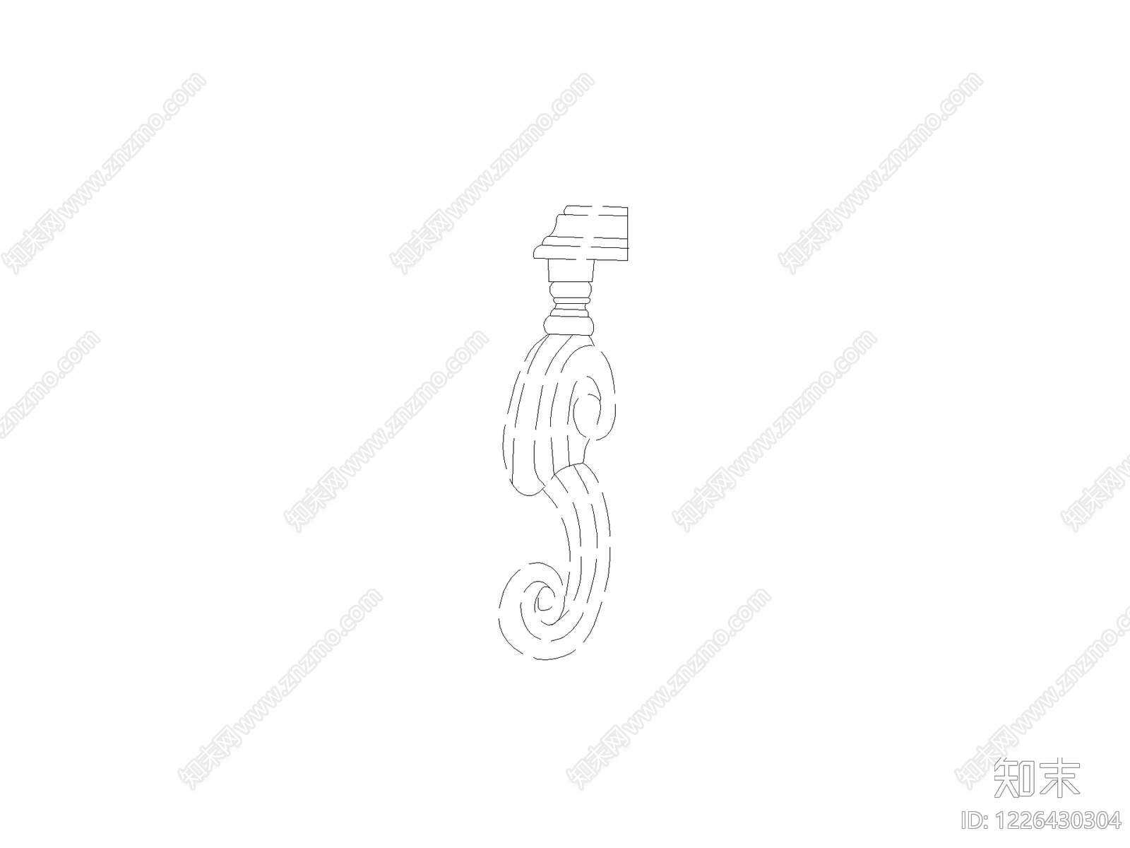 雕塑装饰构件cad施工图下载【ID:1226430304】