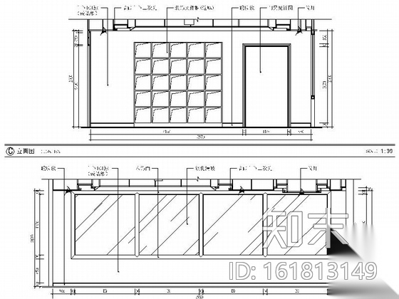 [深圳]某监理公司办公室室内装修施工图（含效果）cad施工图下载【ID:161813149】