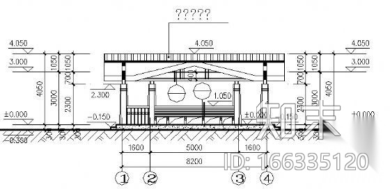 景区C型收票亭施工图cad施工图下载【ID:166335120】