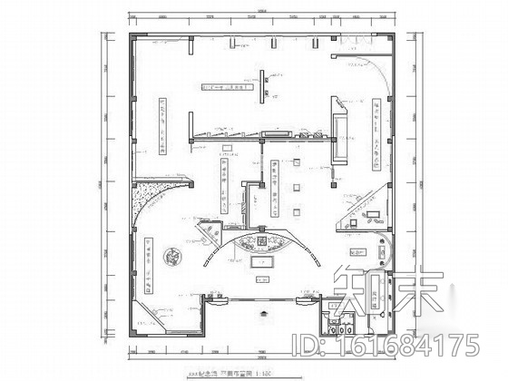 [毕业设计]某展览纪念馆室内设计施工图（含效果）cad施工图下载【ID:161684175】