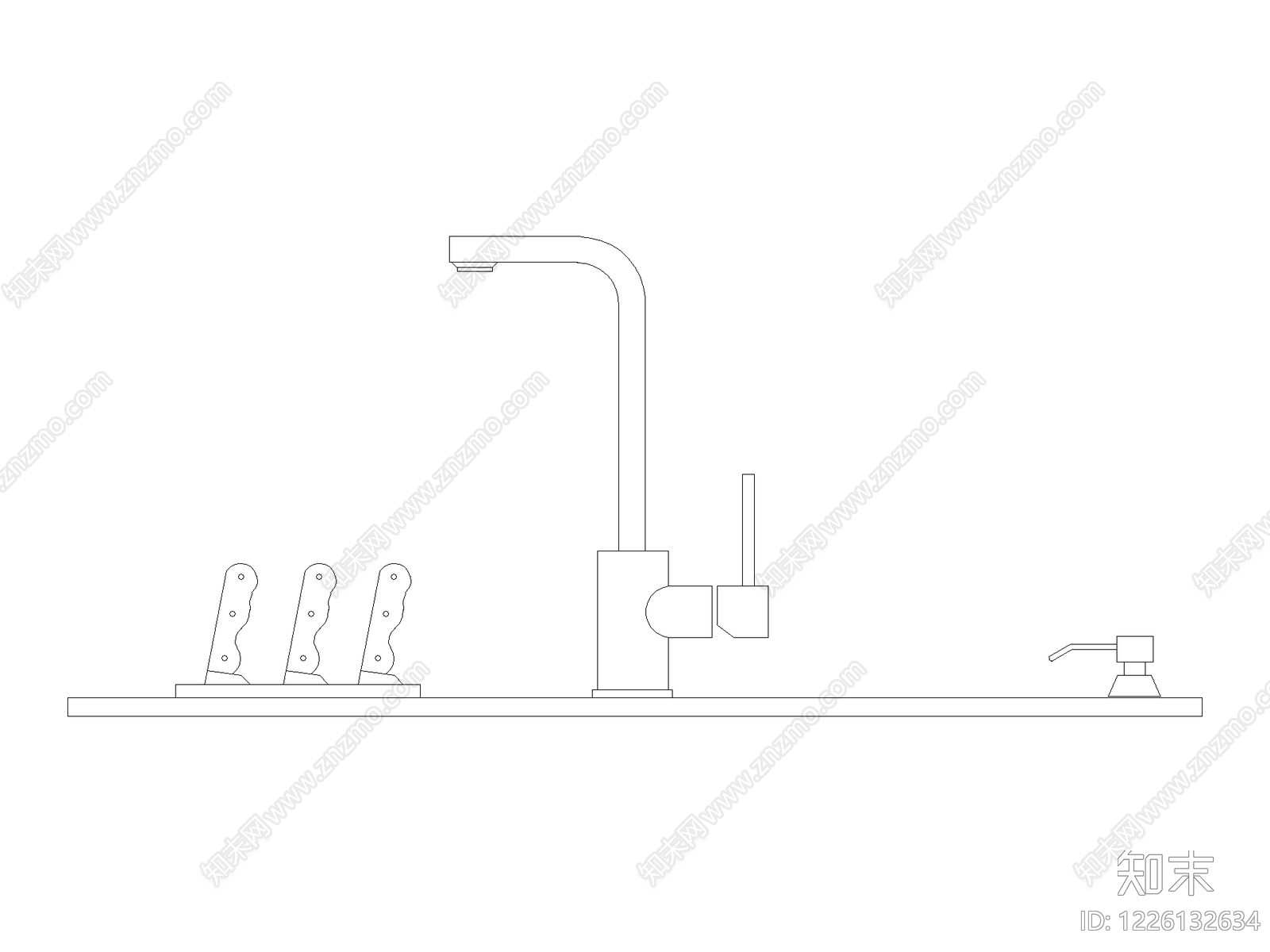 厨房设施cad施工图下载【ID:1226132634】
