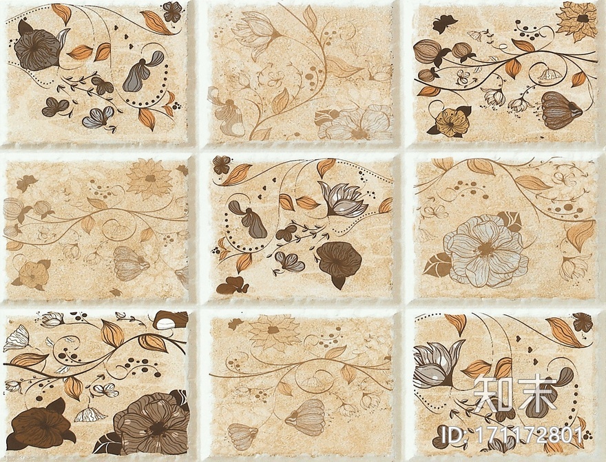 田园印象仿古砖贴图下载【ID:171172801】