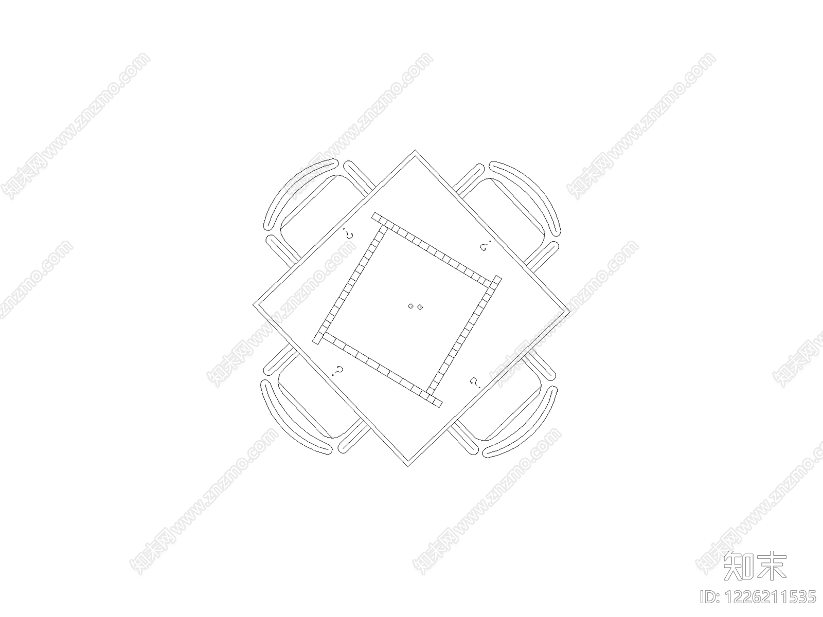 桌椅cad施工图下载【ID:1226211535】