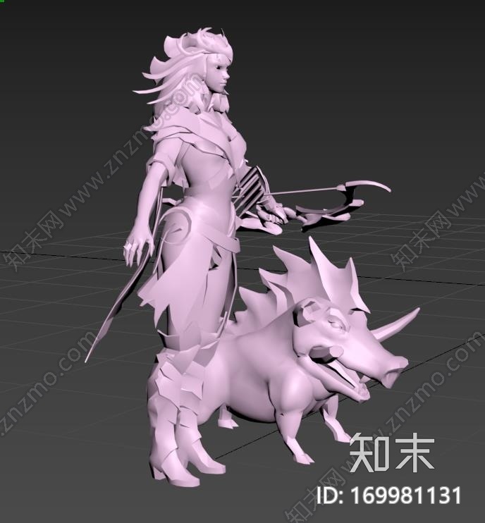 artemis_and_boar_狩猎女神阿尔忒弥斯3d打印模型下载【ID:169981131】