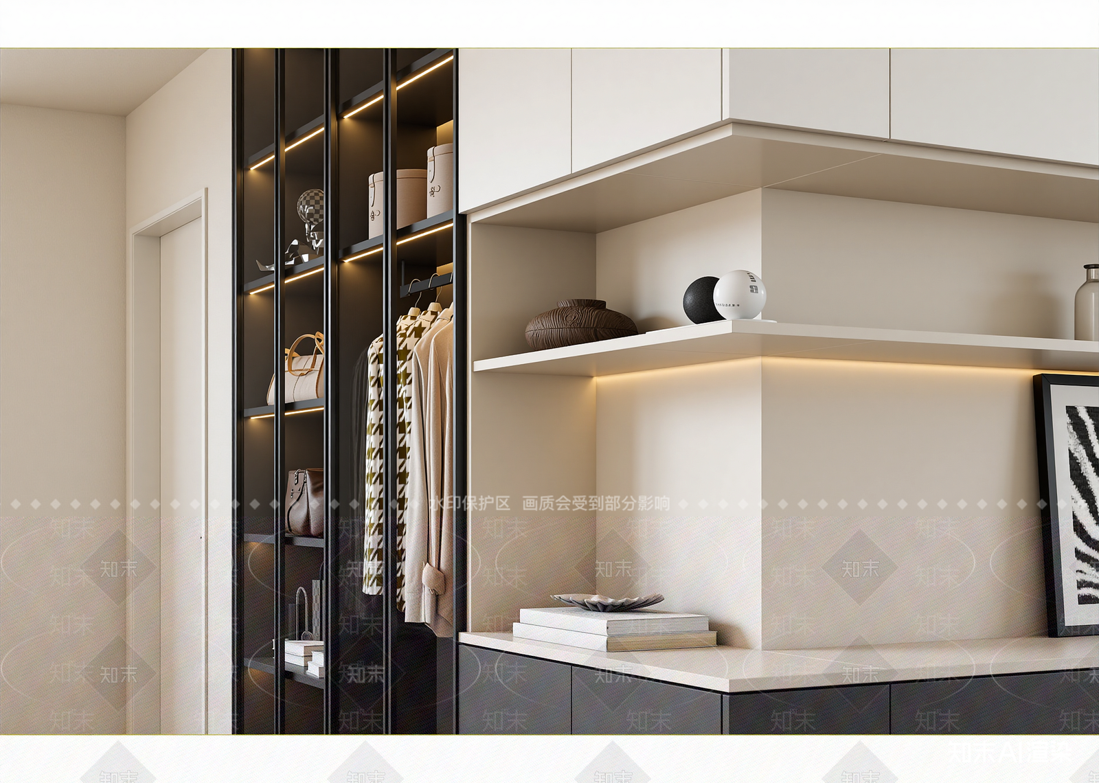 现代衣帽间3D模型下载【ID:1214963930】