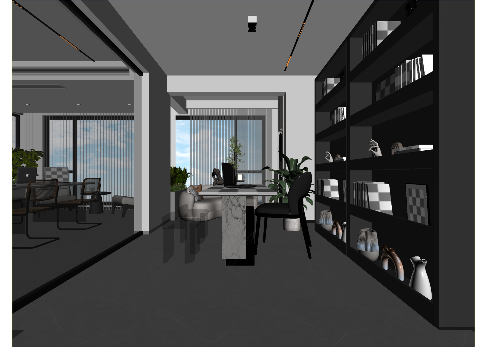现代办公大厅3D模型下载【ID:1214429521】