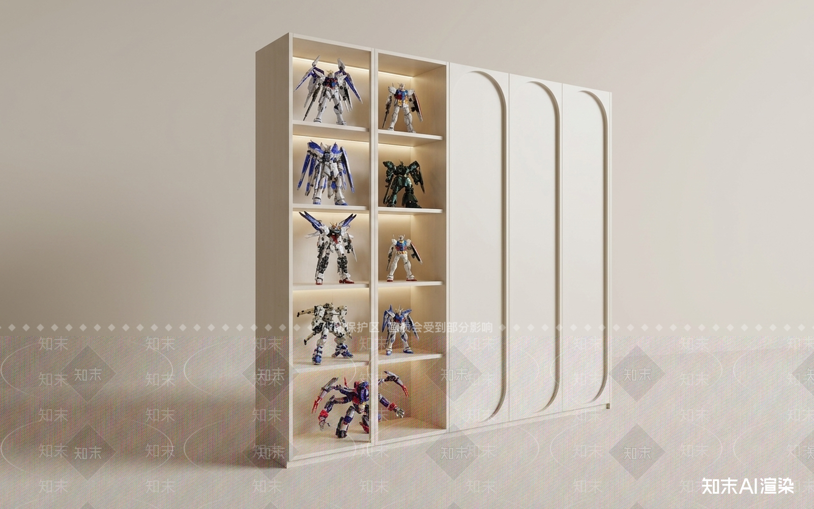 嵌入式玩具展示柜储物柜3D模型下载【ID:1227305150】