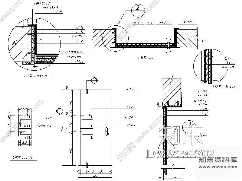 图块/节点枫木饰面门详图cad施工图下载【ID:832242702】