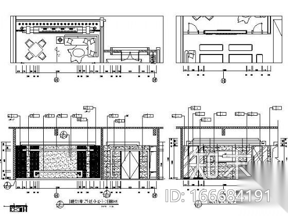 125㎡豪华夜总会包房施工图cad施工图下载【ID:166684191】