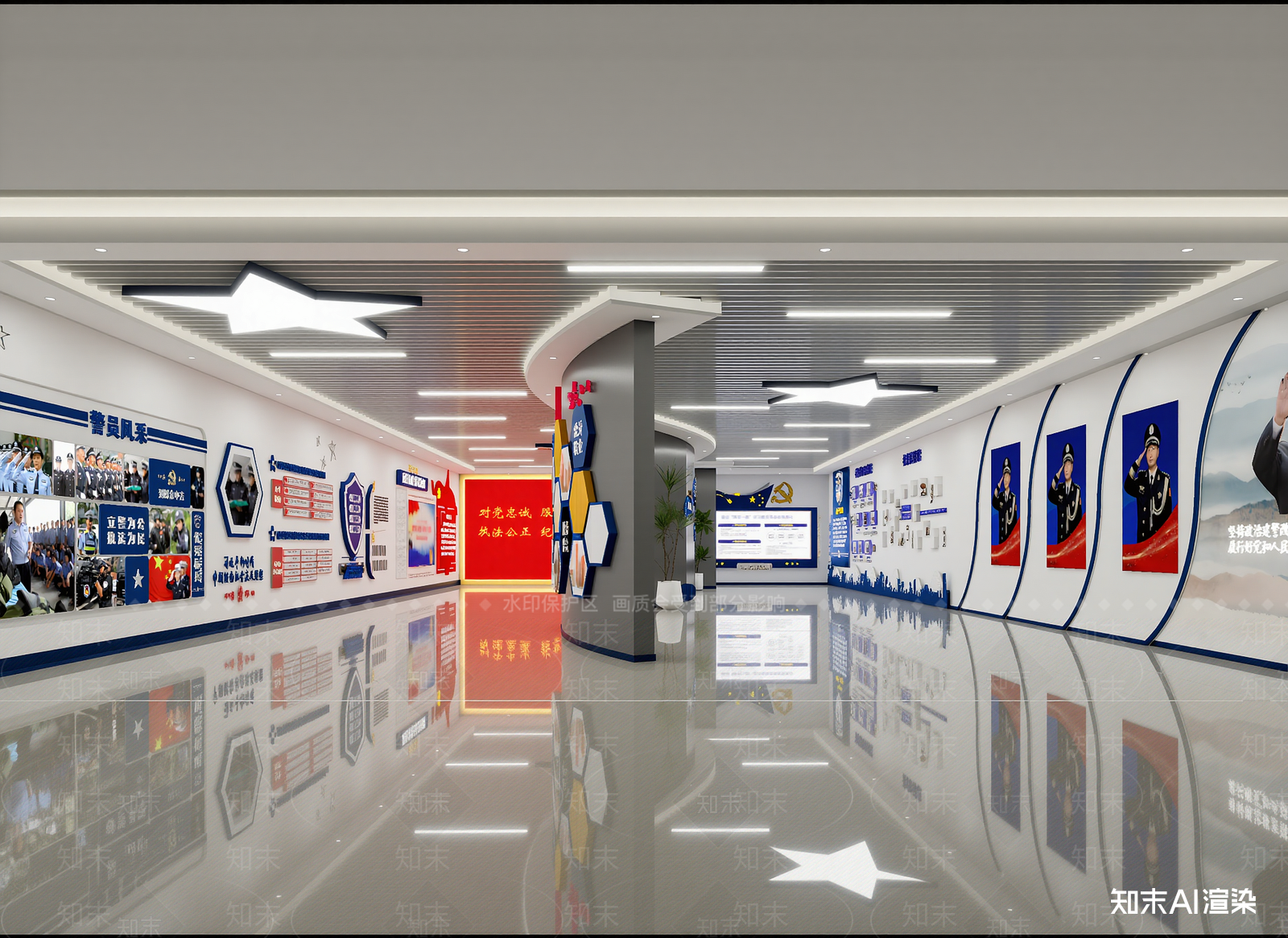现代党建展厅3D模型下载【ID:1215012524】