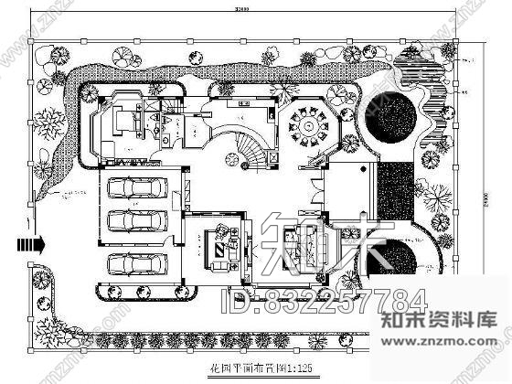 图块/节点某花园别墅平面图cad施工图下载【ID:832257784】
