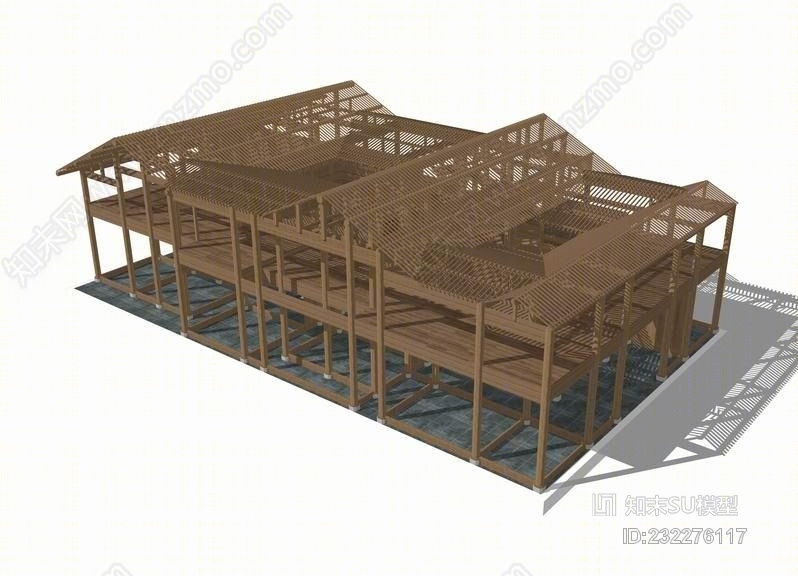 贞孝堂框架SU模型下载【ID:232276117】